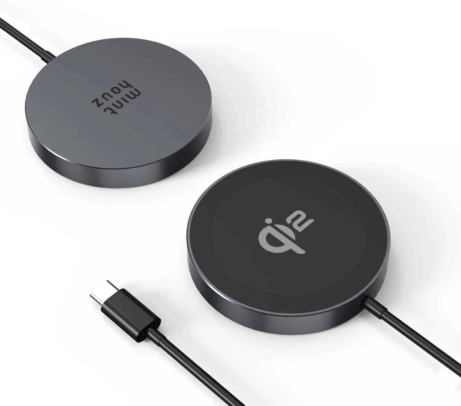 Minthouz Qi2 Magnetic Wireless Charger, Minthouz 15W Fast Charging iPhone Wireless Charger: MT-CW105 - Black/20W Adapter