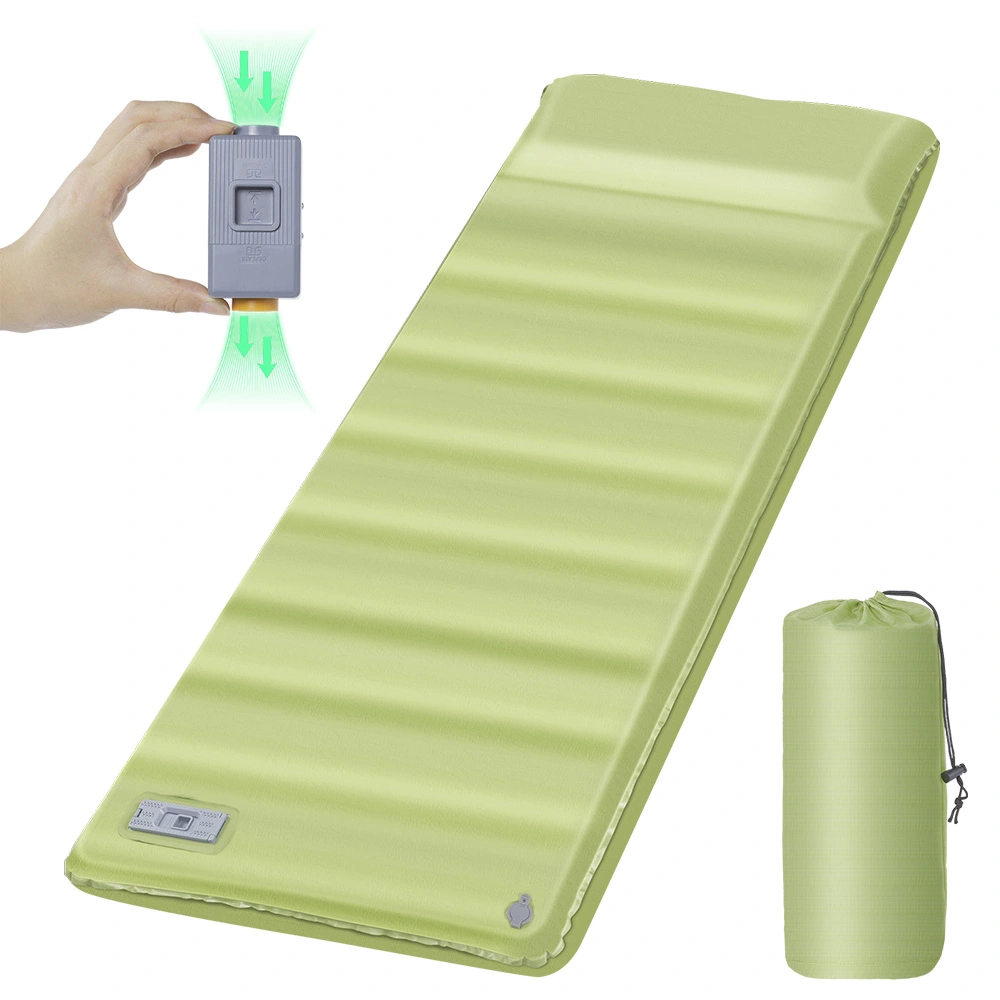 Minthouz Self Inflating Sleeping Pad with Electric Pump, 4" Ultra-Thick Memory Foam Camping Pad, 9.5 R-Value, Camping Essentials for Travel, Car, Tent, Home